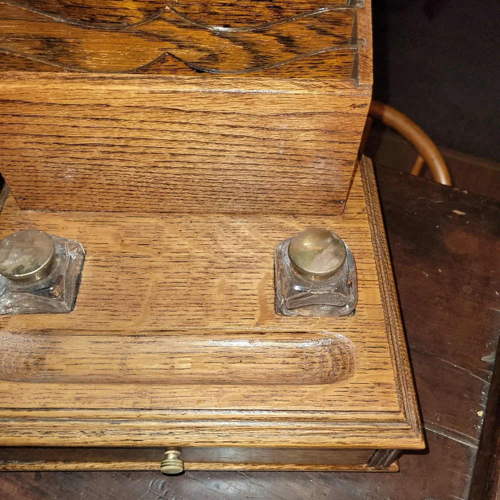 Antique Wooden Desk Set - Picture 5 of 14